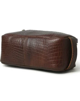 Croco Leather Toiletry Bag
