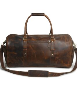 BROWN LEATHER DUFFLE BAG | BUFFALO LEATHER BAG FOR MEN