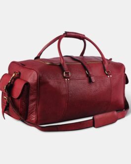 DUFFLE BURGUNDY LEATHER BAG 24 INCHES