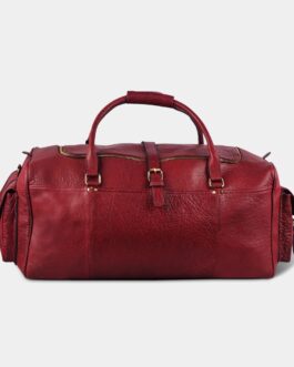 DUFFLE BURGUNDY LEATHER BAG 24 INCHES