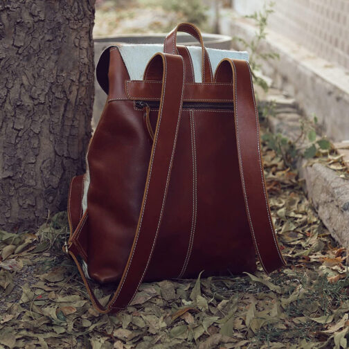 hairon leather backpack bag