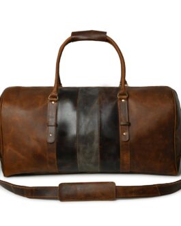 RETRO LOOK LEATHER DUFFLE BAG | TRAVELING LEATHER BAGS