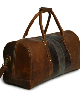 RETRO LOOK LEATHER DUFFLE BAG | TRAVELING LEATHER BAGS